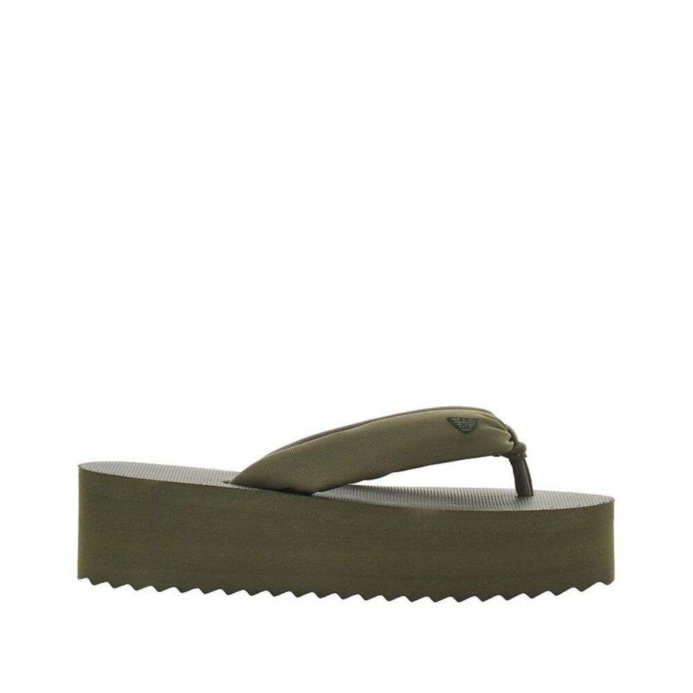 Emporio Armani Women Rubber Thong Slides With Eagle Logo